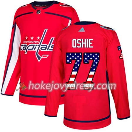 Pánské Hokejový Dres Washington Capitals T.J. Oshie 77 2017-2018 USA Flag Fashion Černá Adidas Authentic